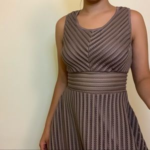 Nude/beige mesh flowy dress